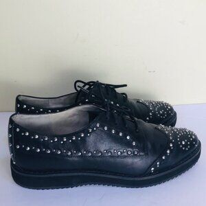 Michael Kors Oxford Studs Leather Lace Up Shoes Grommets Flats Booties Wedge‎ 7